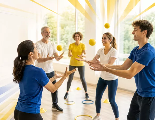 Life Kinetik Training in der Gruppe mit Bewegungs- und Wahrnehmungsübungen